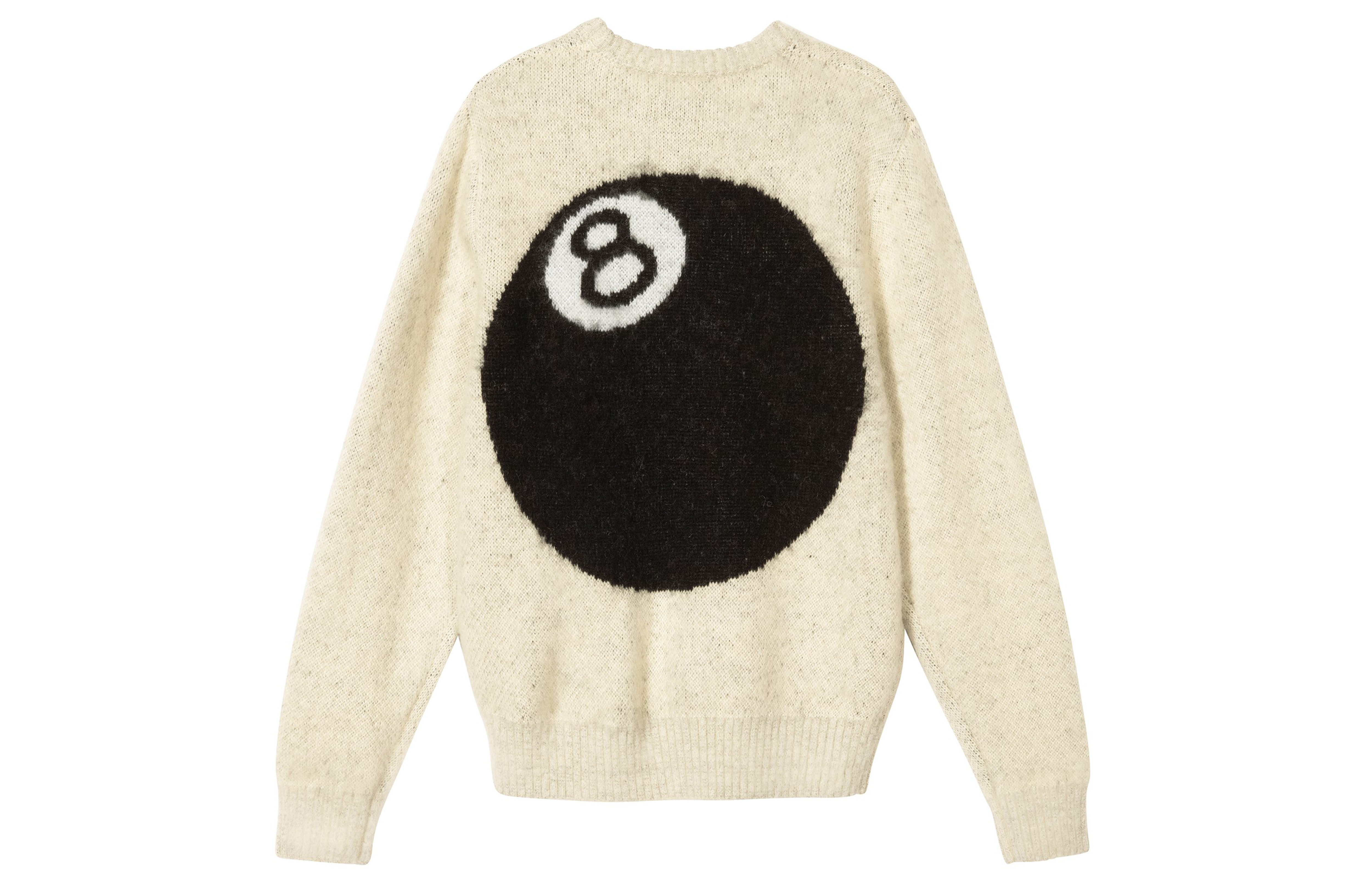 Stüssy Stussy 8 Ball Mohair Sweater Black Unisex Long Sleeve Crewneck. 117078