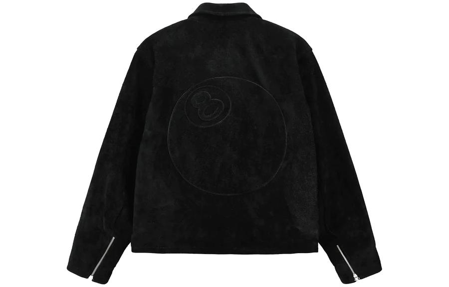 Stüssy Stussy 8 Ball Suede Jacket Black  Retro Vintage Style Outerwear. 115696
