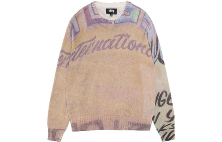 Stüssy Stussy Alfonso Letter Print Crewneck Vintage Sweater Unisex - Multicolor. 117195
