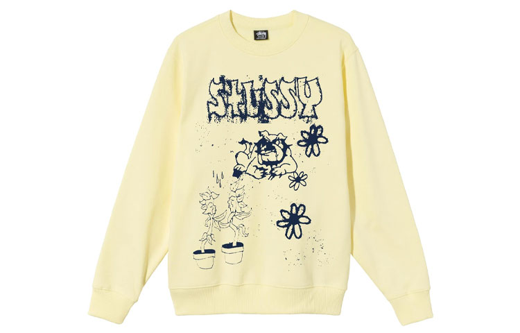 Stüssy Stussy Bad Dream Crew Logo Floral Print Vintage Pullover Sweatshirt Men. 1914648