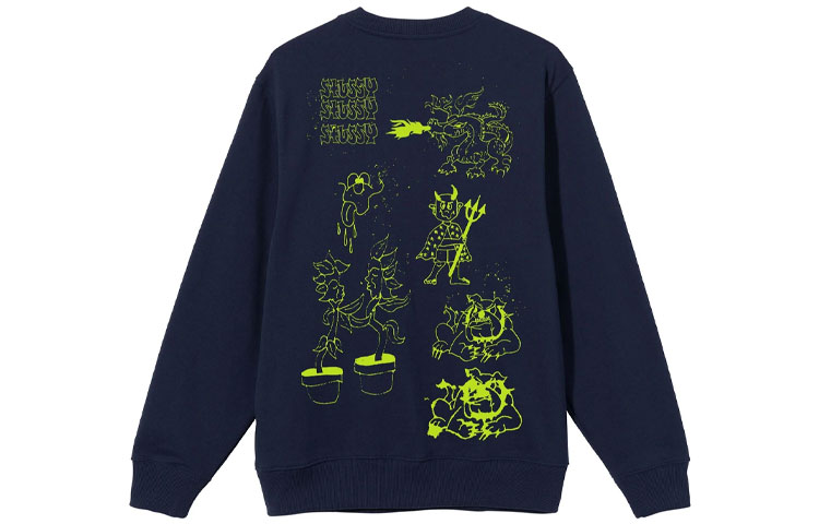 Stüssy Stussy Bad Dream Crew Logo Floral Print Vintage Pullover Sweatshirt Men. 1914648 圖 4