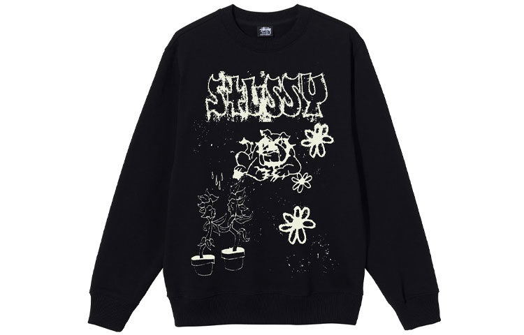 Stüssy Stussy Bad Dream Crew Logo Floral Print Vintage Pullover Sweatshirt Men. 1914648 圖 6