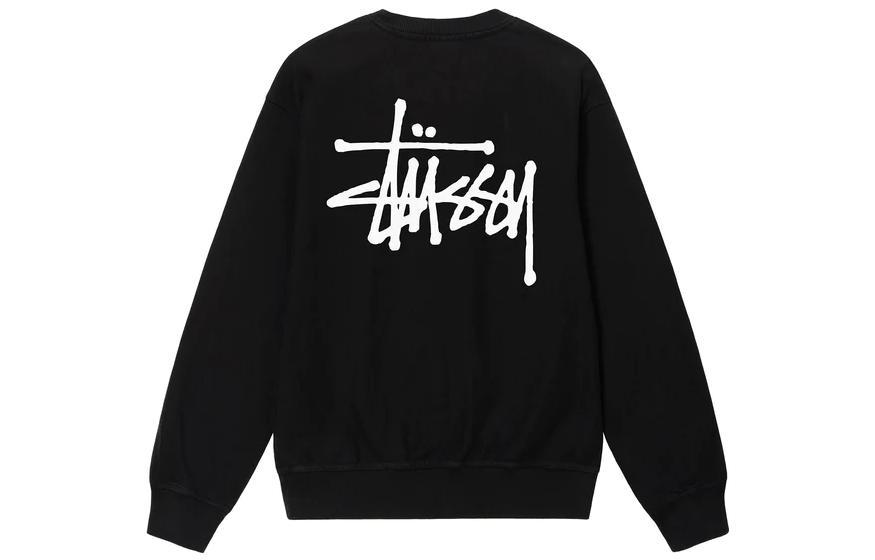 Stüssy Stussy Basic Pigment Dyed Crewneck Sweatshirt with Logo Print Unisex Retro Style. 1914879