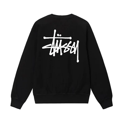 Stüssy Stussy Basic Pigment Dyed Crewneck Sweatshirt with Logo Print Unisex Retro Style. 1914879