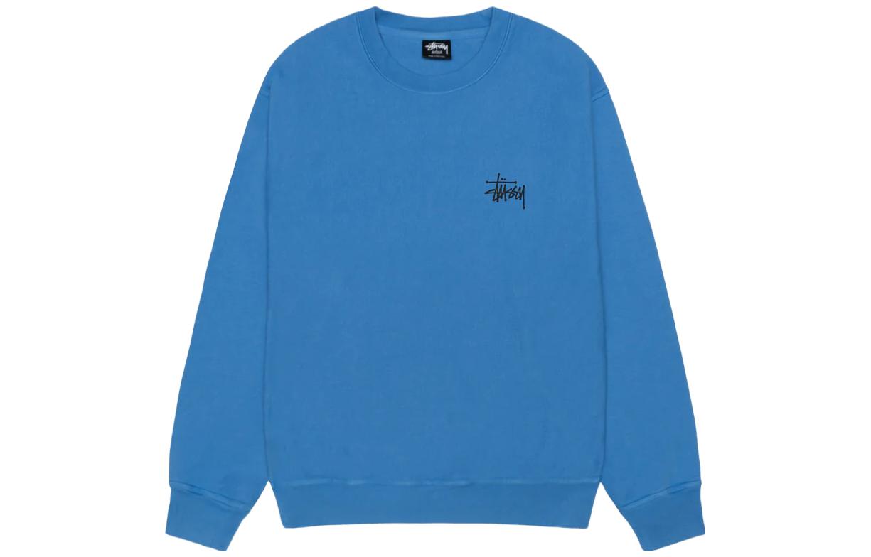 Stüssy Stussy Basic Pigment Dyed Crewneck Sweatshirt with Logo Print Unisex Retro Style. 1914879 圖 12