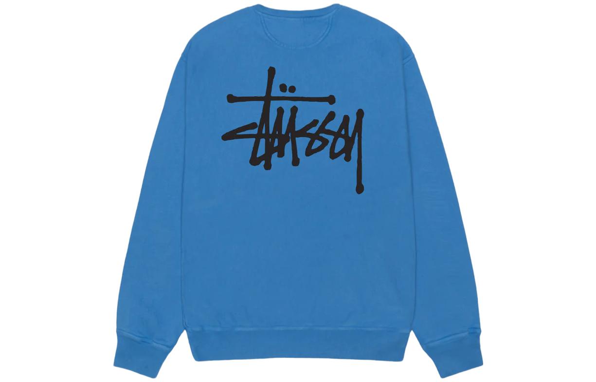 Stüssy Stussy Basic Pigment Dyed Crewneck Sweatshirt with Logo Print Unisex Retro Style. 1914879 圖 13
