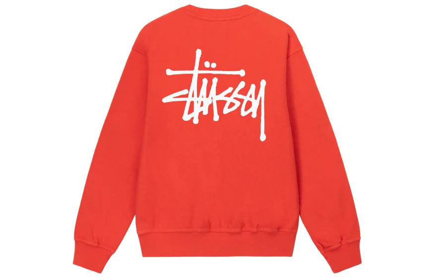 Stüssy Stussy Basic Pigment Dyed Crewneck Sweatshirt with Logo Print Unisex Retro Style. 1914879 圖 2