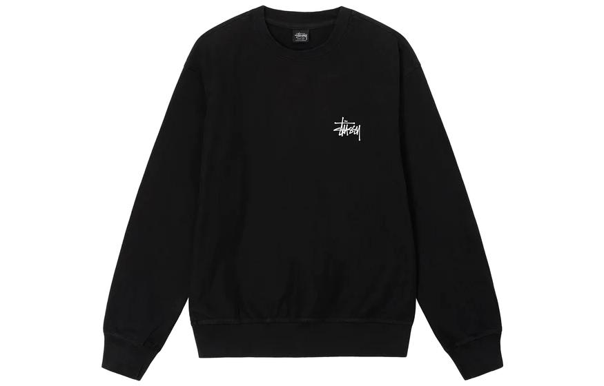 Stüssy Stussy Basic Pigment Dyed Crewneck Sweatshirt with Logo Print Unisex Retro Style. 1914879 圖 5