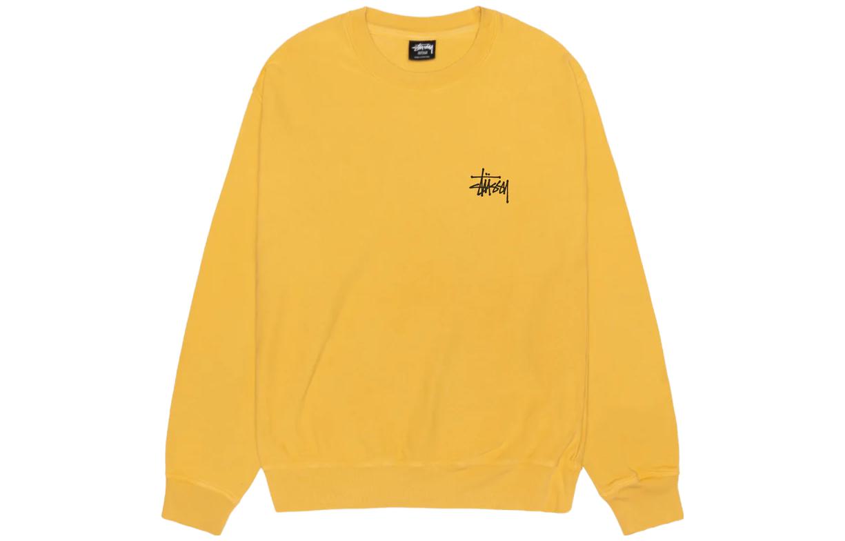 Stüssy Stussy Basic Pigment Dyed Crewneck Sweatshirt with Logo Print Unisex Retro Style. 1914879 圖 8