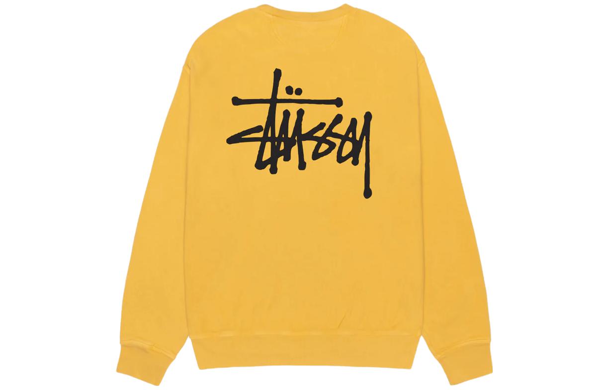 Stüssy Stussy Basic Pigment Dyed Crewneck Sweatshirt with Logo Print Unisex Retro Style. 1914879 圖 9