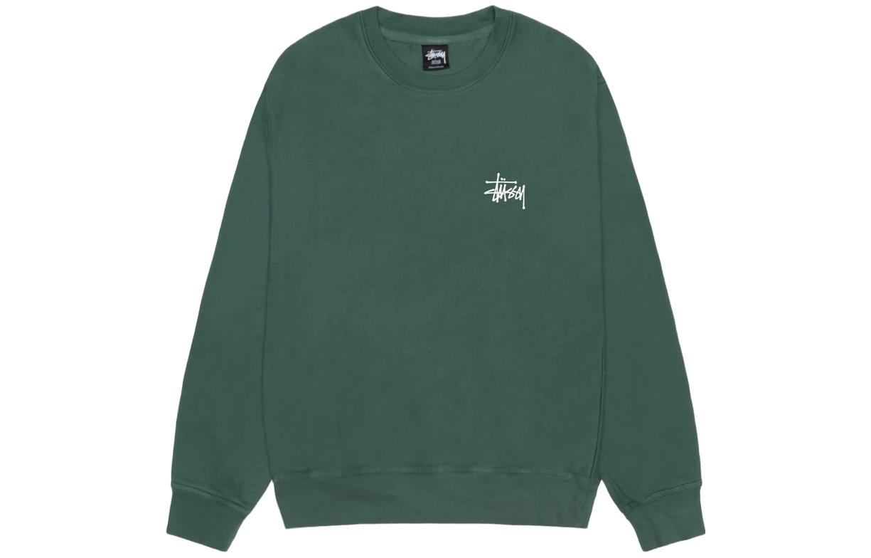 Stüssy Stussy Basic Pigment Dyed Crewneck Sweatshirt with Logo Print Unisex Retro Style. 1914879 圖 10