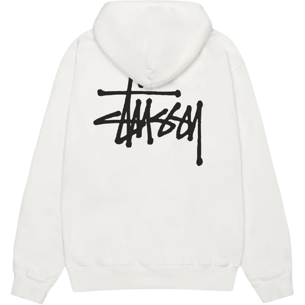 Stüssy Stussy Basic Pigment Dyed Hoodie FW24 Retro Logo Print Unisex Pullover Sweatshirt. 1924879p