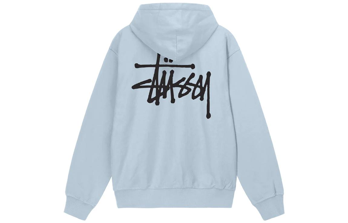 Details for Stüssy Stussy Basic Pigment Dyed Hoodie Retro Logo Print Pullover Unisex Sweatshirt. 1924879