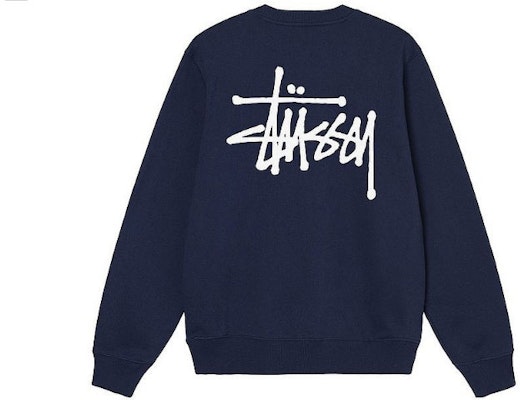 스투시 베이직 레트로 크루넥 스웻셔츠 백 로고 블랙. 1914464BLAC 9