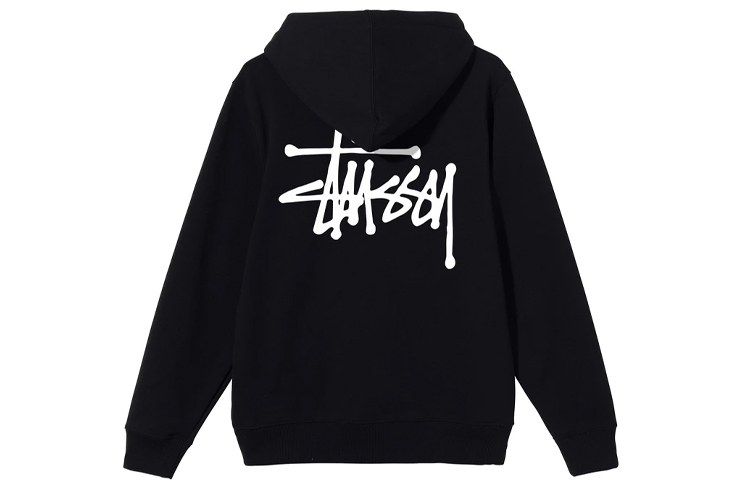 Order Stüssy Stussy Basic Zip-Up Hoodie Retro Gaya Jaket Sweatshirt Unisex 1974649