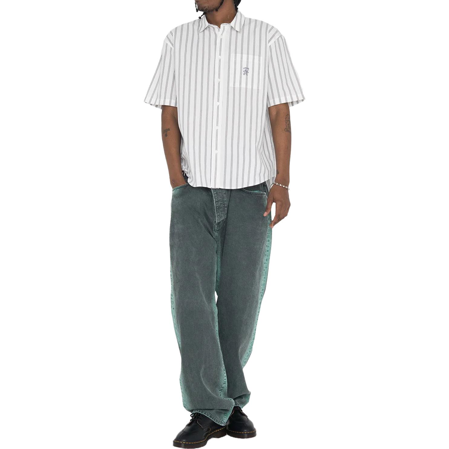 Stüssy Stussy Boxy SS23 Unisex White Striped Vintage American Button-Up Shirt 1110290 圖 4