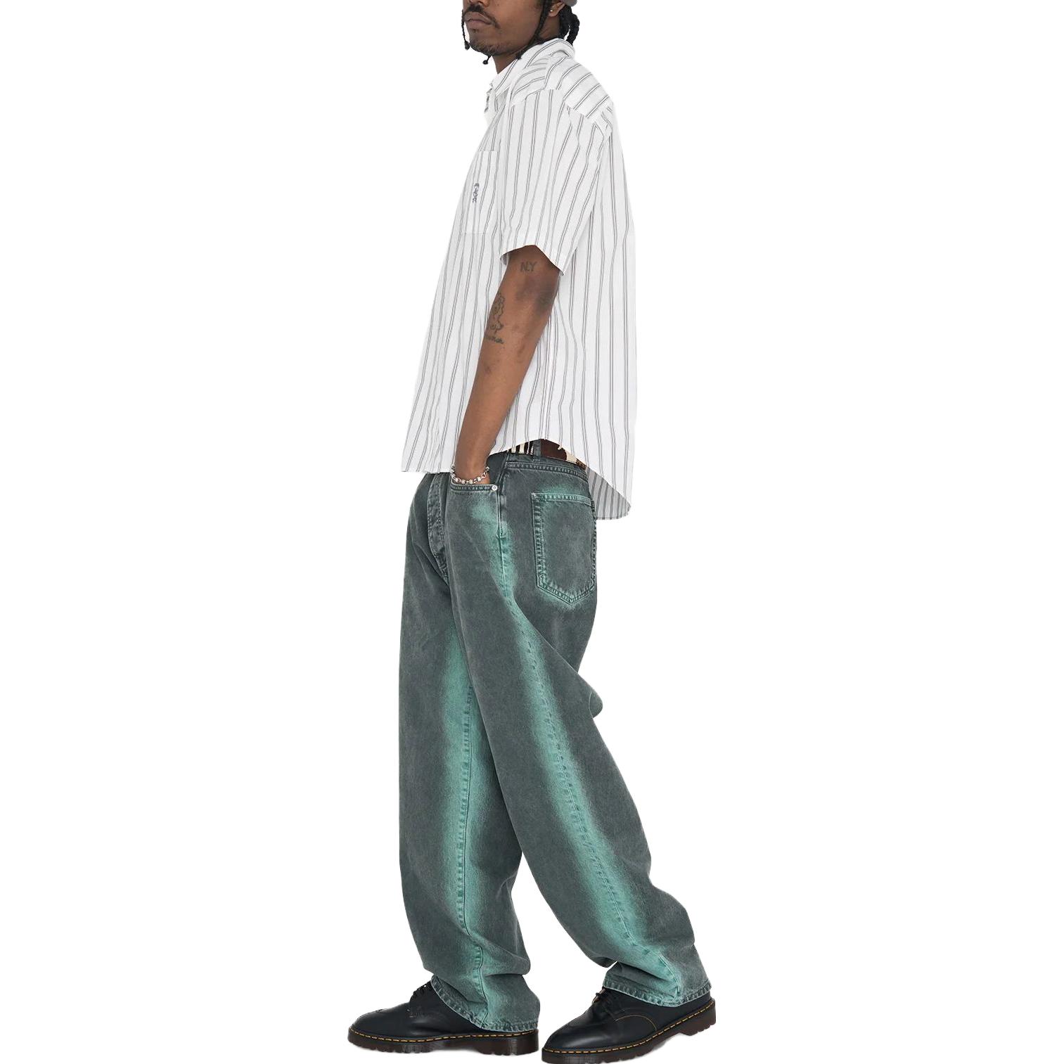 Stüssy Stussy Boxy SS23 Unisex White Striped Vintage American Button-Up Shirt 1110290 圖 5