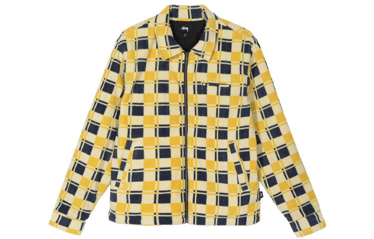 Stüssy Stussy Brent Polar Fleece Jacket Plaid Zip Vintage American Style - 118374 圖 2