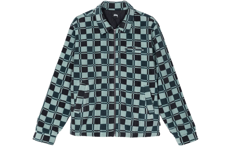 Stüssy Stussy Brent Polar Fleece Jacket Plaid Zip Vintage American Style - 118374 圖 5