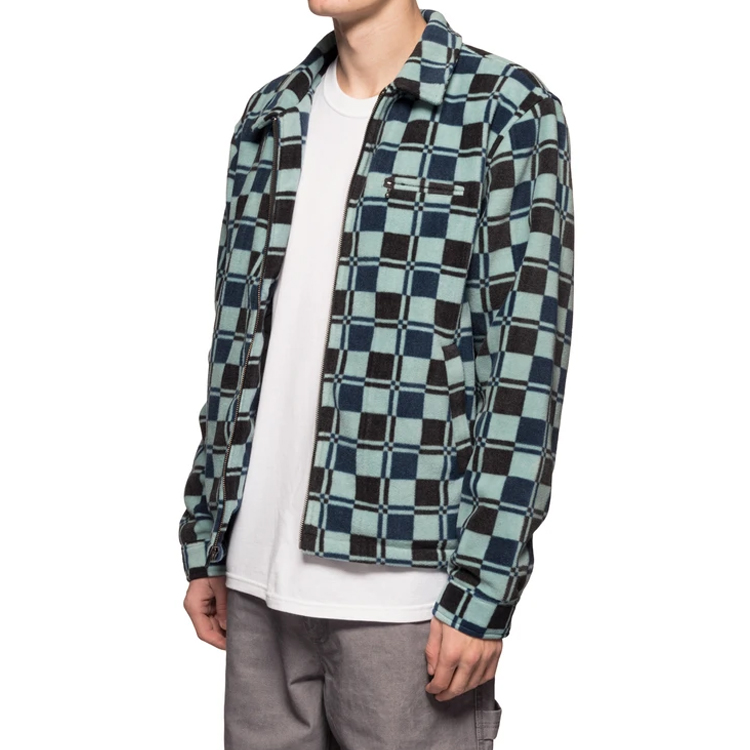 Stüssy Stussy Brent Polar Fleece Jacket Plaid Zip Vintage American Style - 118374 圖 7