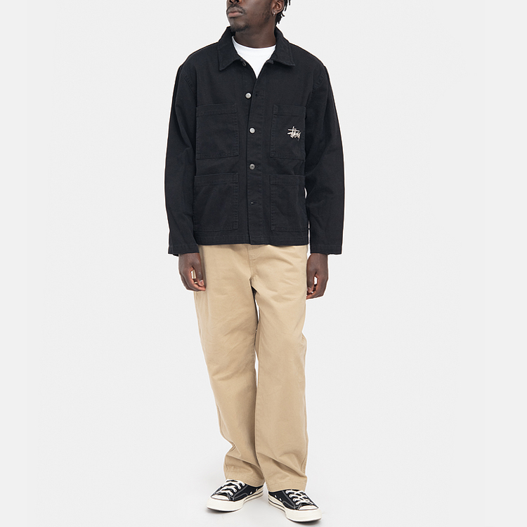 Stüssy Stussy Brushed Beach Pants Elastic Waist Vintage Straight Leg Unisex Casual Pants 116553 圖 16