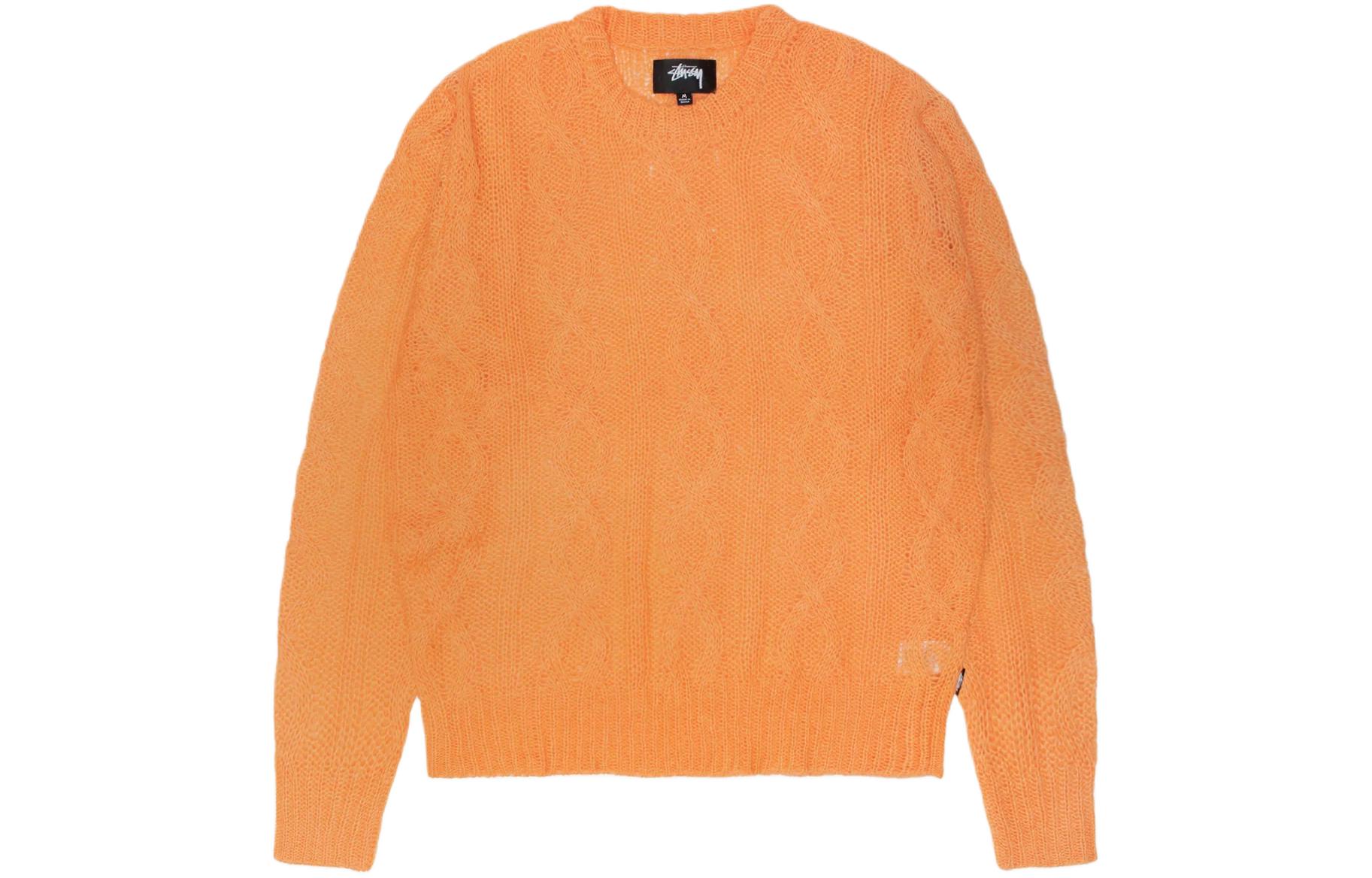 Stüssy Stussy Cable Knit Sweater Unisex Loose Fit Retro Style Crewneck Pullover. 117228