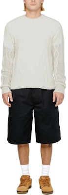 Stüssy Stussy Cable Knit Sweater Unisex Loose Fit Retro Style Crewneck Pullover. 117228 4