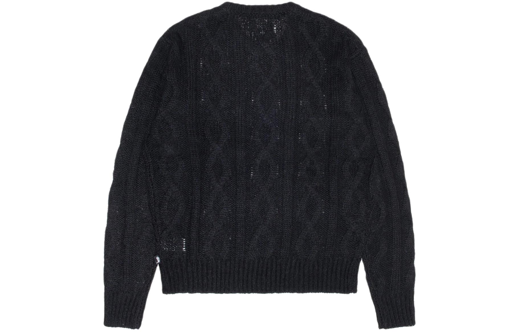 Lookbook Stüssy Stussy Cable Knit Sweater Unisex Loose Fit Retro Style Crewneck Pullover. 117228