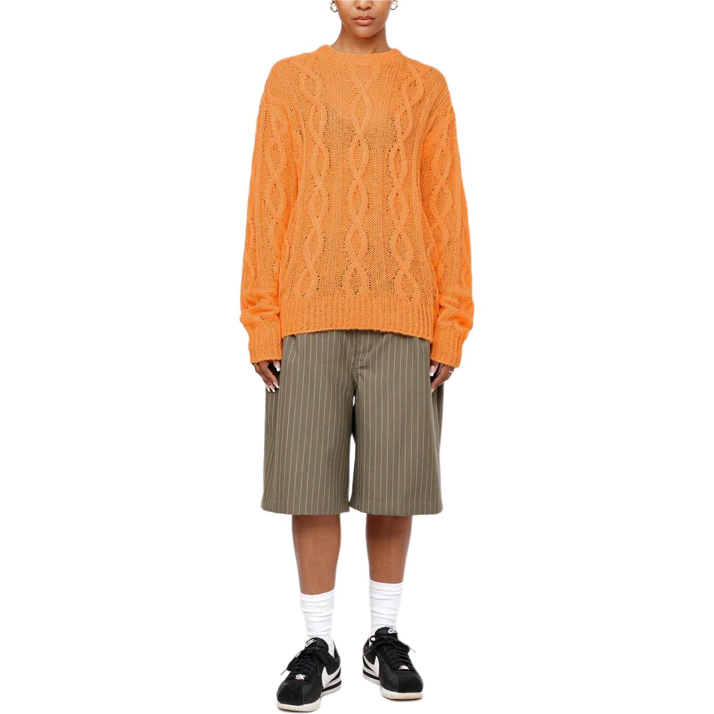 Cheap Stüssy Stussy Cable Knit Sweater Unisex Loose Fit Retro Style Crewneck Pullover. 117228