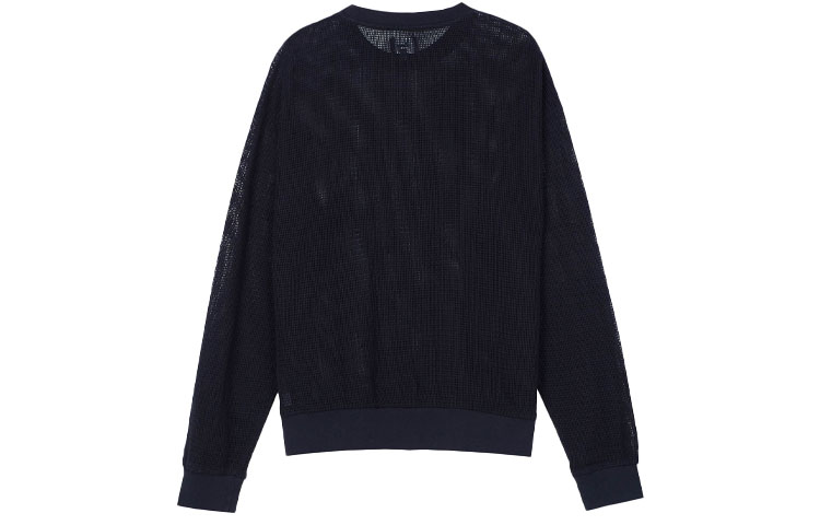 Stüssy Stussy Classic Solid Pullover Mesh Knit Long Sleeve Sweater Black Mens. 1140210 圖 3