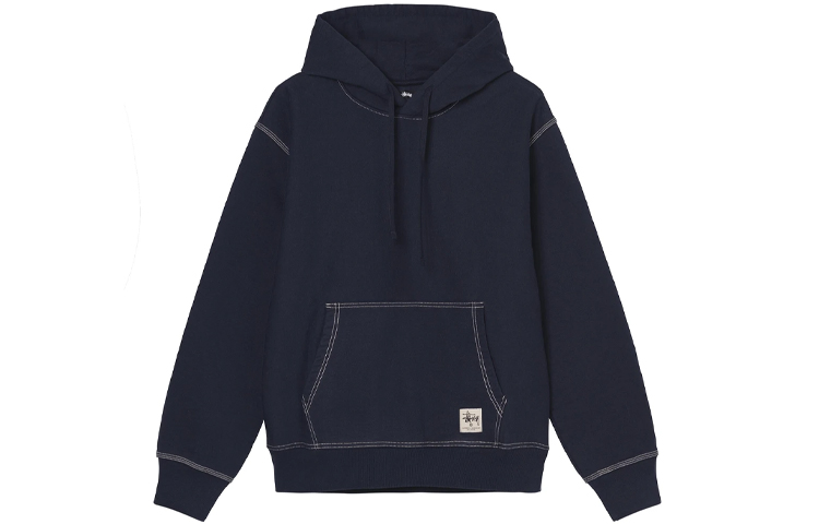 Order Stüssy Stussy Contrast Stitch Label Hoodie Unisex Vintage Logo Pullover. 118459