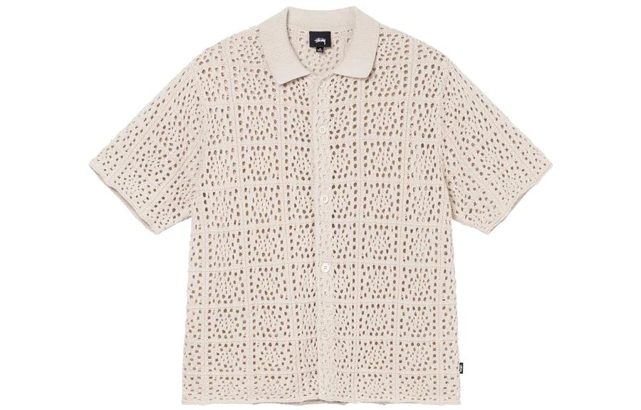 Stüssy Stussy Crochet Knit Short Sleeve Vintage Shirt Unisex 117127 圖 2