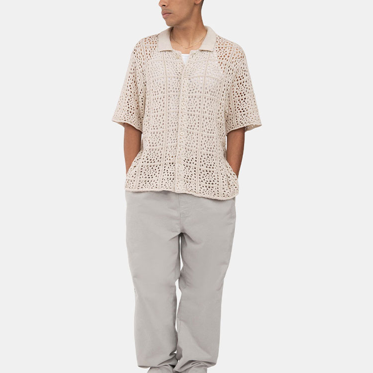 Stüssy Stussy Crochet Knit Short Sleeve Vintage Shirt Unisex 117127 圖 5