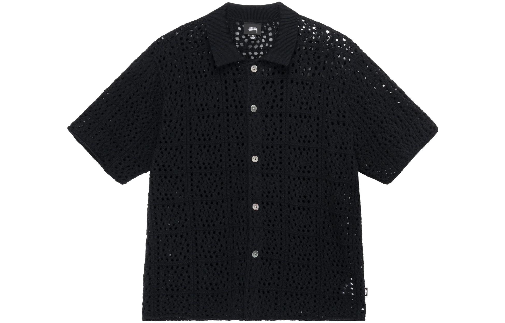 Stüssy Stussy Crochet Knit Short Sleeve Vintage Shirt Unisex 117127 圖 8