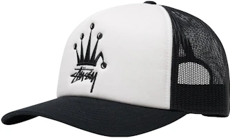 Stüssy Stussy Crown Stock Trucker Cap Black/White Unisex - Embroidered Crown Design. 1311056-BLAC Stüssy Stussy Crown Stock Trucker Cap Black/White Unisex - Embroidered Crown Design. 1311056-BLAC
