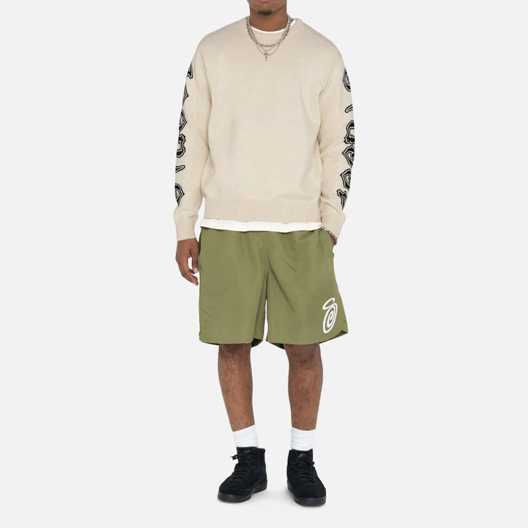 Cheap Stüssy Stussy Curly S Water Short - Mosquito Coil Logo Vintage Loose Casual Shorts Men. 113157