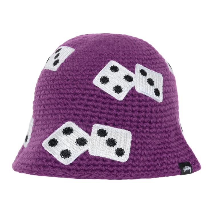 Stüssy Stussy Dice Embroidery Acrylic Bucket Hat Unisex Couple Style Multi-Color. SUSHT1321209M
