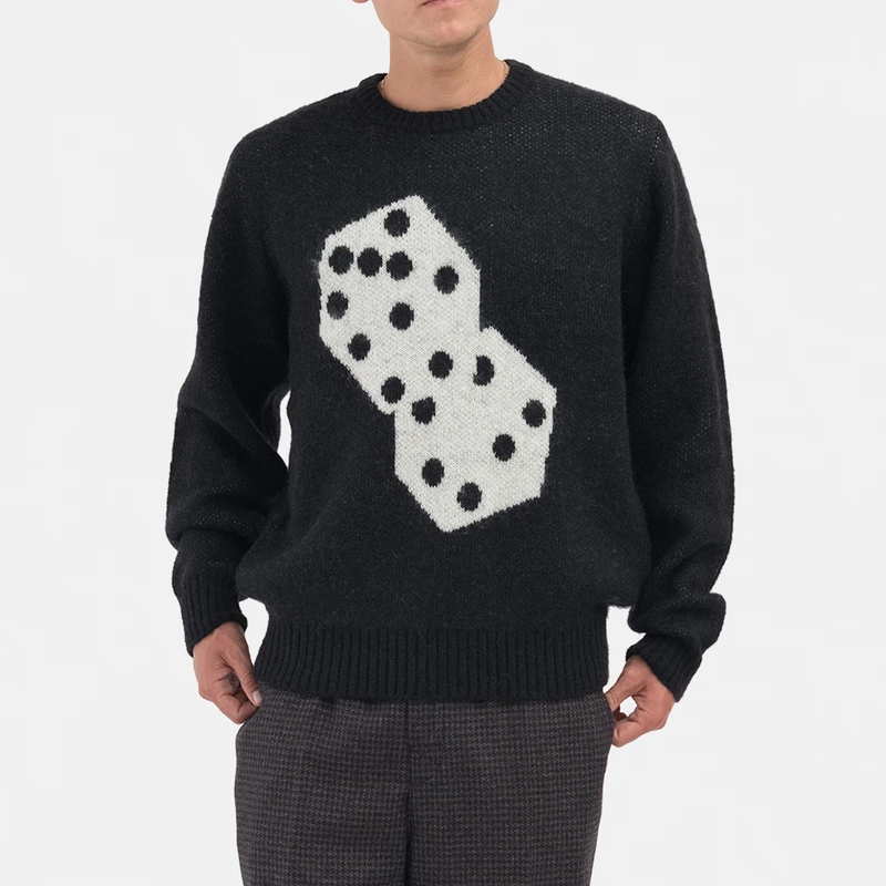 Stüssy Stussy Dice Mohair Sweater Round Neck Knit American Vintage Unisex Pullover. 117097 圖 5