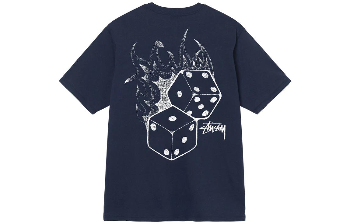 Shop Stüssy Stussy Dice Series SS22 Flame Dice Print Retro Vintage T-Shirt Unisex 1904790