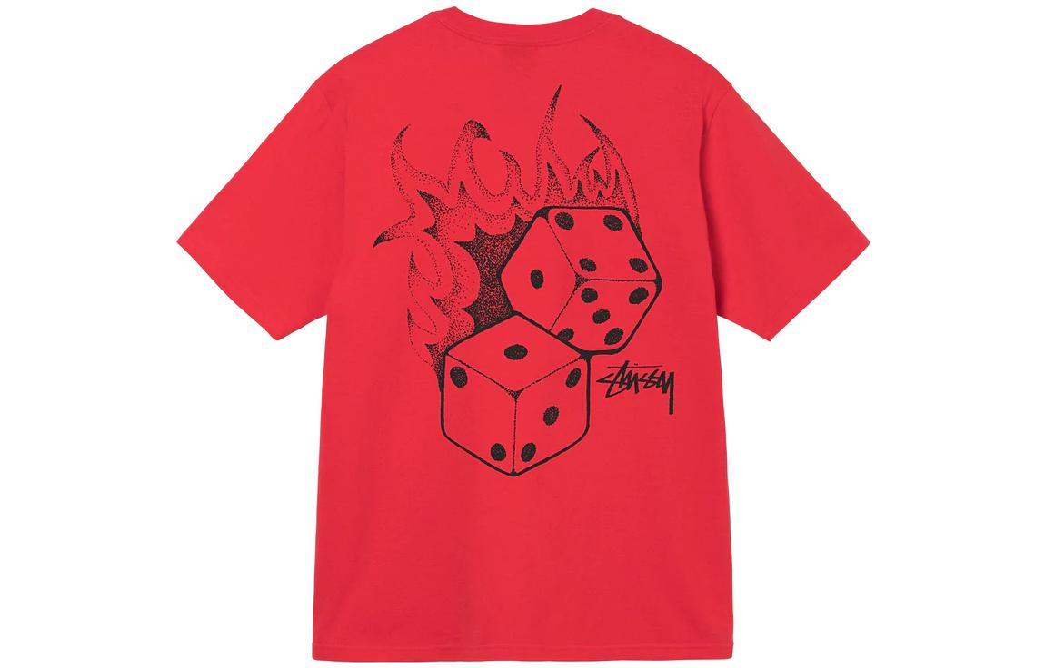 Details for Stüssy Stussy Dice Series SS22 Flame Dice Print Retro Vintage T-Shirt Unisex 1904790