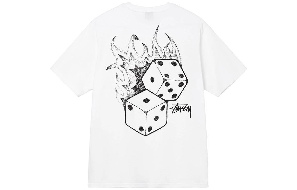 Cheap Stüssy Stussy Dice Series SS22 Flame Dice Print Retro Vintage T-Shirt Unisex 1904790