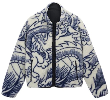 Stüssy FW22龙纹羊羔绒夹克 双面穿男女款外套 118510 Buy Stüssy FW22龙纹羊羔绒夹克 双面穿男女款外套 118510