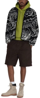 Stüssy FW22龙纹羊羔绒夹克 双面穿男女款外套 118510 Shop Stüssy FW22龙纹羊羔绒夹克 双面穿男女款外套 118510