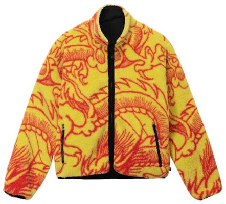 Stüssy FW22龙纹羊羔绒夹克 双面穿男女款外套 118510 2