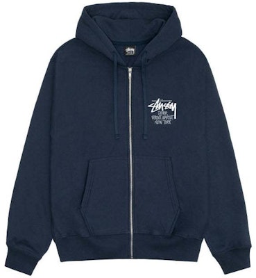 Stüssy Stussy DSM New York City Eksklusif Fleece Zip-Up Hoodie Unisex Gaya Vintage. 3973739 5