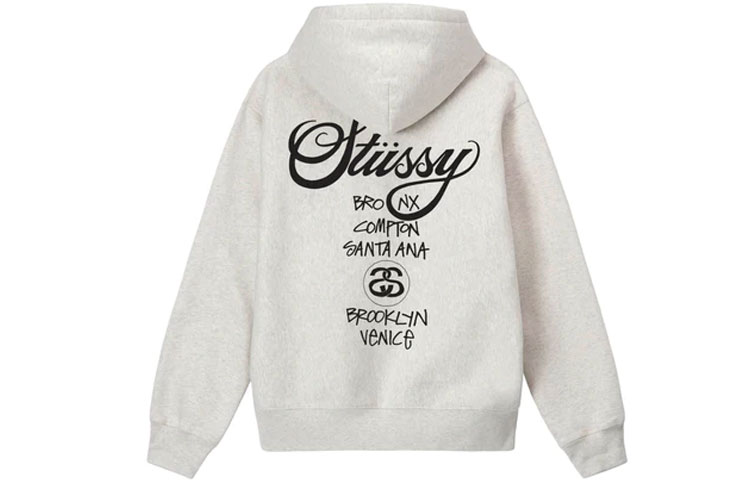 Stüssy Stussy DSM World Tour Zip Hoodie Letter Print Retro Unisex Sweatshirt. 3973714 圖 6
