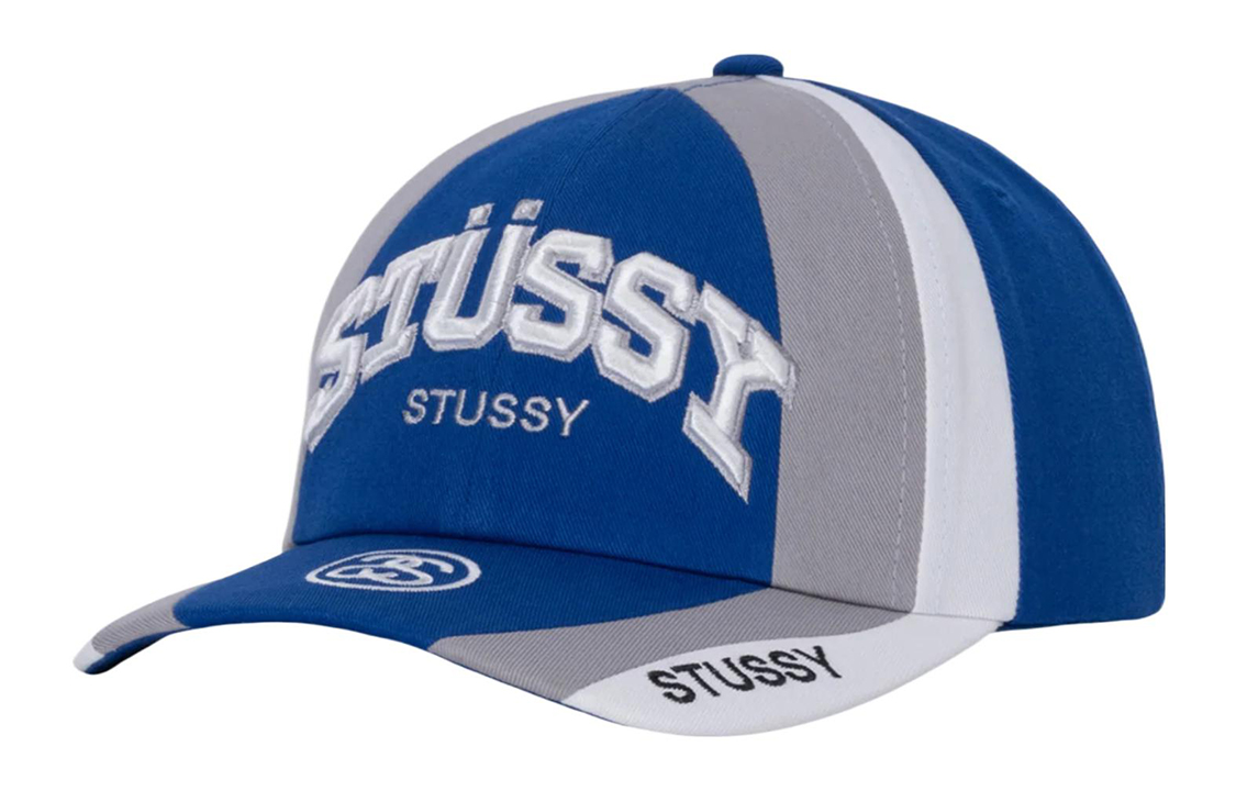 Order Topi Kapas Warna Blok Logo Bersulam Stüssy Stussy Biru - Gaya Kasual Unisex. 1311117-Blue