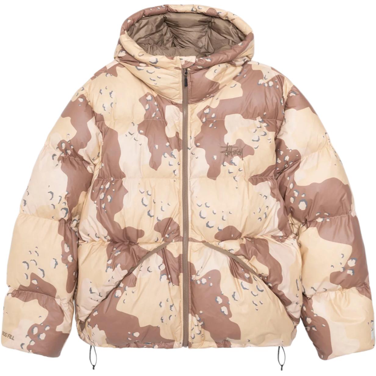Stüssy Stussy Fall 2024 Camo Retro Down Puffer Jacket Unisex Hoodie Zip-Up Style. 115801
