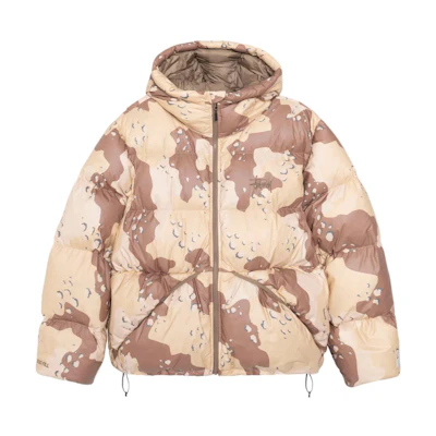 Stüssy Stussy Fall 2024 Camo Retro Down Puffer Jacket Unisex Hoodie Zip-Up Style. 115801
