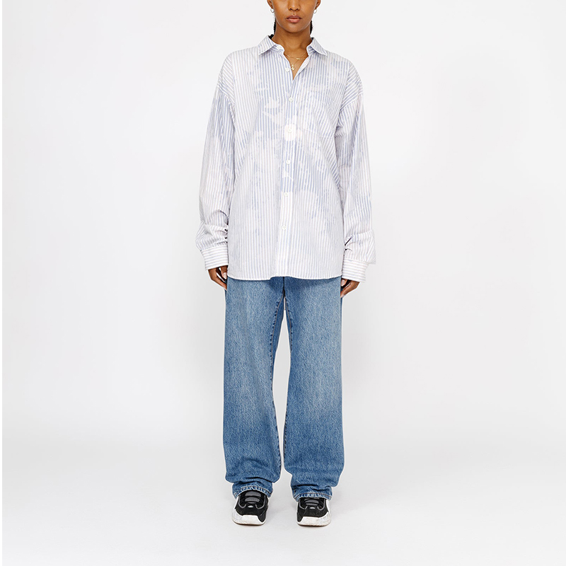 Stüssy Stussy Fall 2024 Striped Pearl Button Long Sleeve Vintage Unisex Shirt. 1110335 圖 5